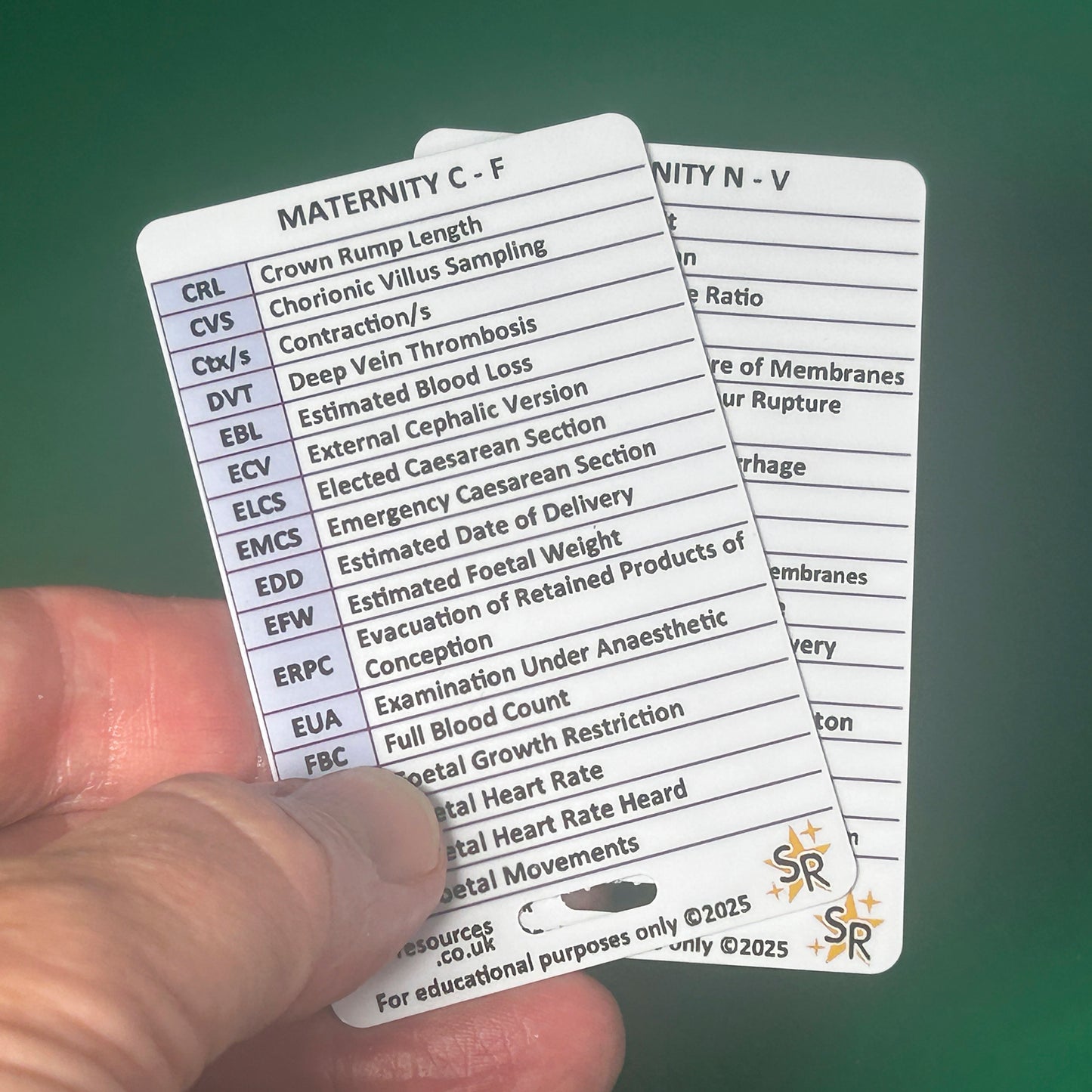 Set 5 - Maternity Badge ID Badge Cards Student Nurses, Midwives