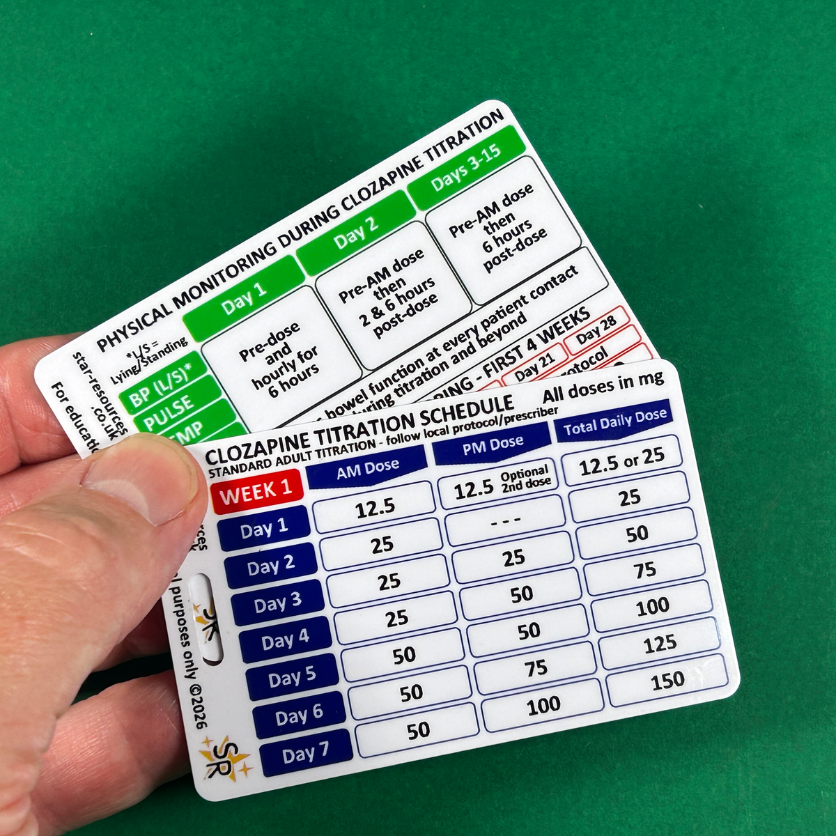 Clozapine Titration ID Badge Flash Cards