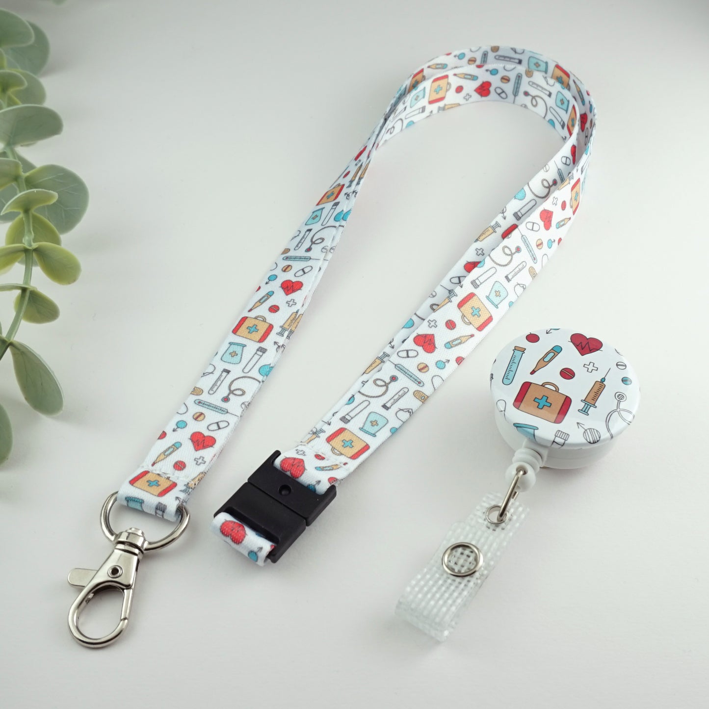 Medical Mosaic Lanyard and badge reel for ID Badge or Flash Cards - Gift