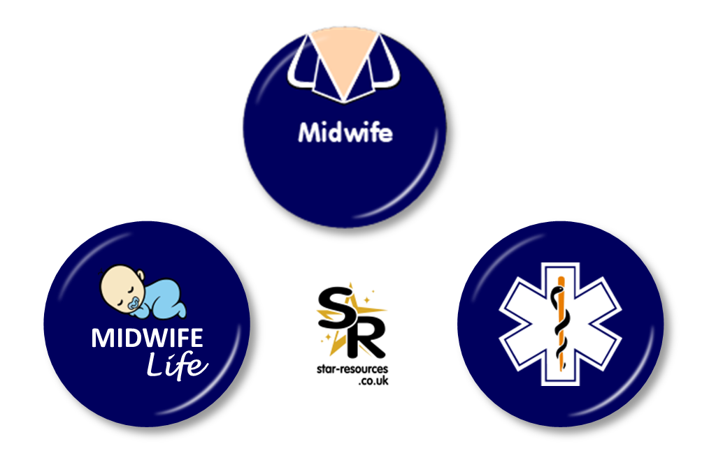 Mini Badge Pack Midwife Uniform 25mm