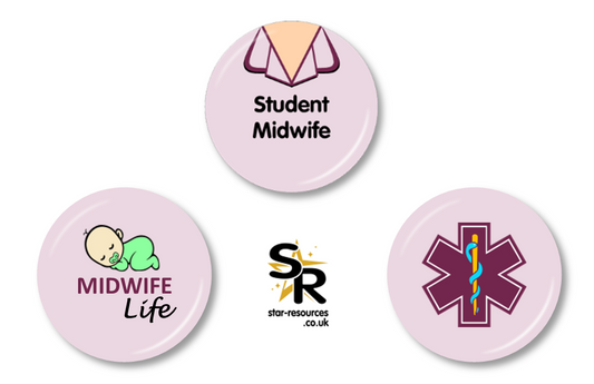 Mini Badge Pack Student Midwife Uniform 25mm