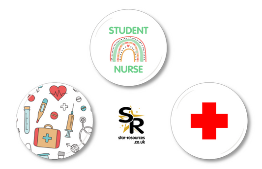 Mini Badge Pack Nurse Pastel Rainbow Uniform 25mm