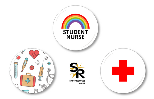 Mini Badge Pack Student Nurse Bold Rainbow Uniform 25mm