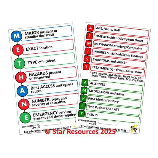 METHANE ATMIST AMPLE ID Badge Card | Paramedic Flashcard | Ambulance Medic Student First Response