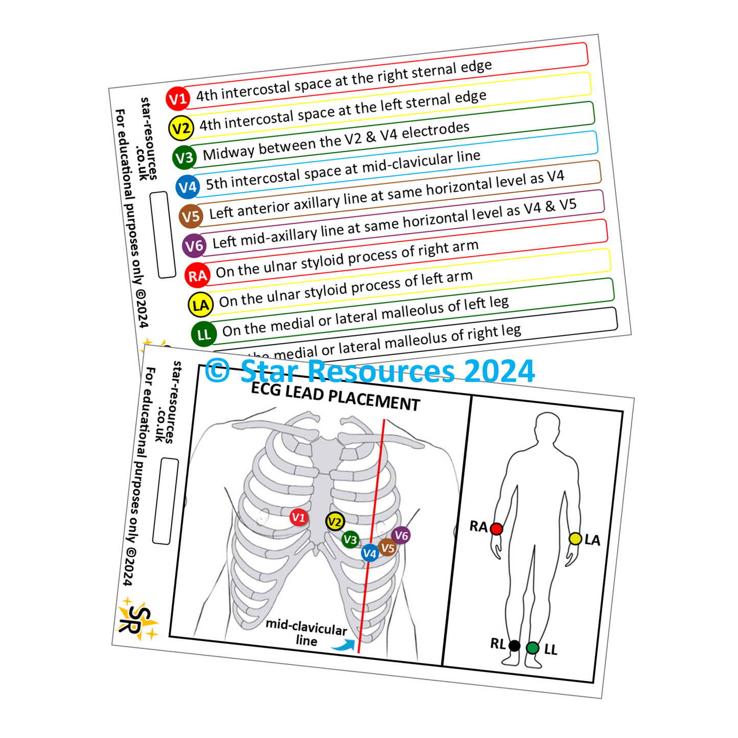 ECG Lead Placement ID Badge Card