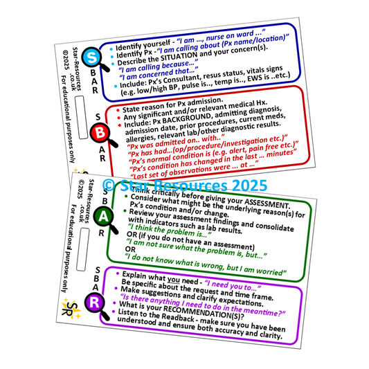 SBAR ID Badge Card | Paramedic Flashcard | Nurse Student FREC