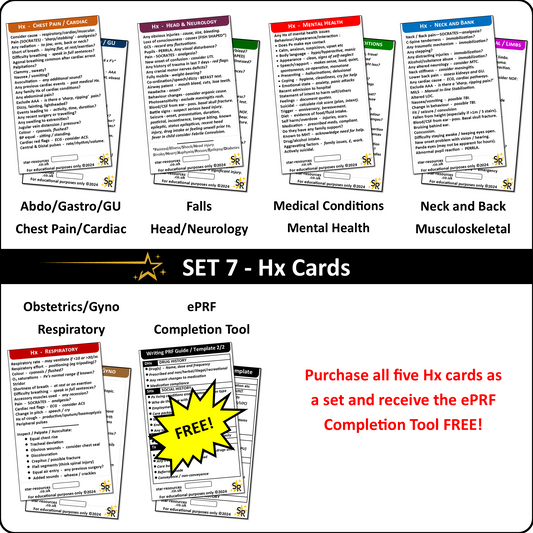 History Taking (Hx) ID Badge  Cards for Medical Students, Paramedics, ECA’s, St John Ambulance or CFR