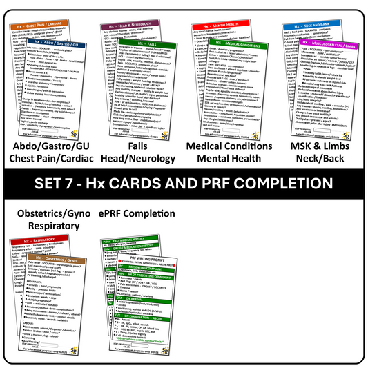History Taking (Hx) ID Badge  Cards for Medical Students, Paramedics, ECA’s, St John Ambulance or CFR