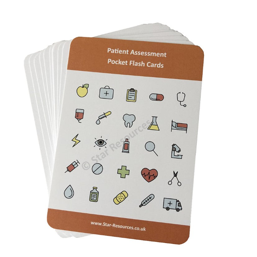 Adult Patient Assessment Revision Flash Cards - Paramedic, Nurses, Student, Medic, ECA, Community First Responder