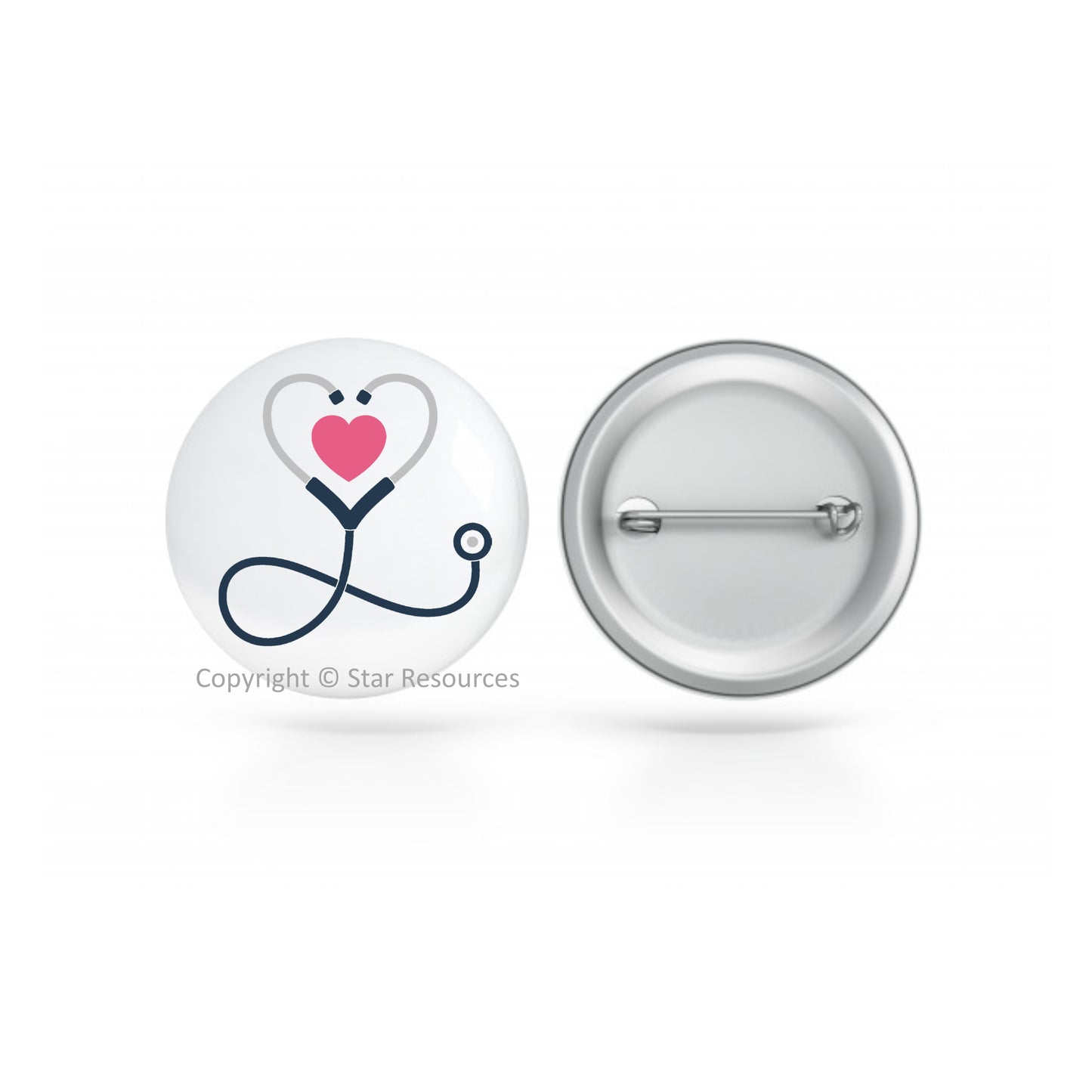 Badge - Happy Stethoscope 38mm