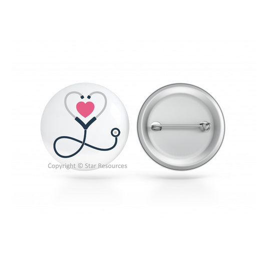 Badge - Happy Stethoscope 38mm