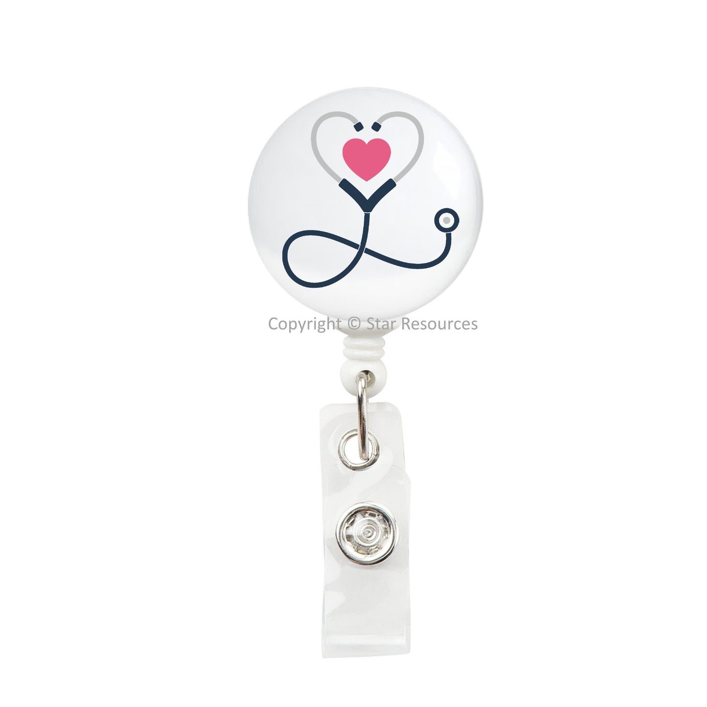 Stethoscope ID Badge Reel Card Or Key Holder - Student Nurse, Midwife, Doctor, Medic or Paramedic Gift