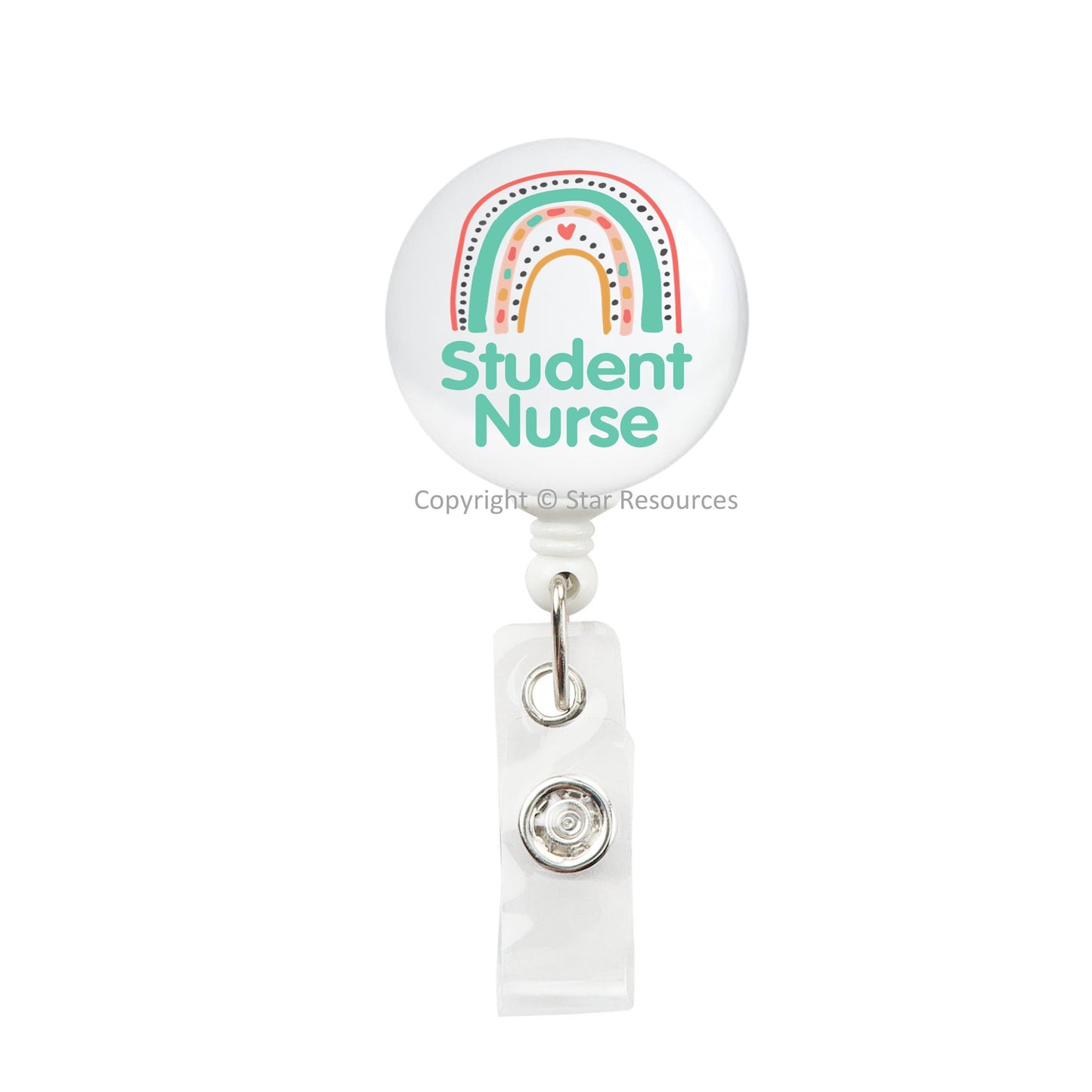 Rainbow Student Nurse ID Badge Reel Card Or Key Holder - Gift