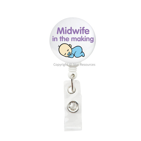 Midwife in the Making Student Midwife ID Badge Reel Card Or Key Holder - Gift