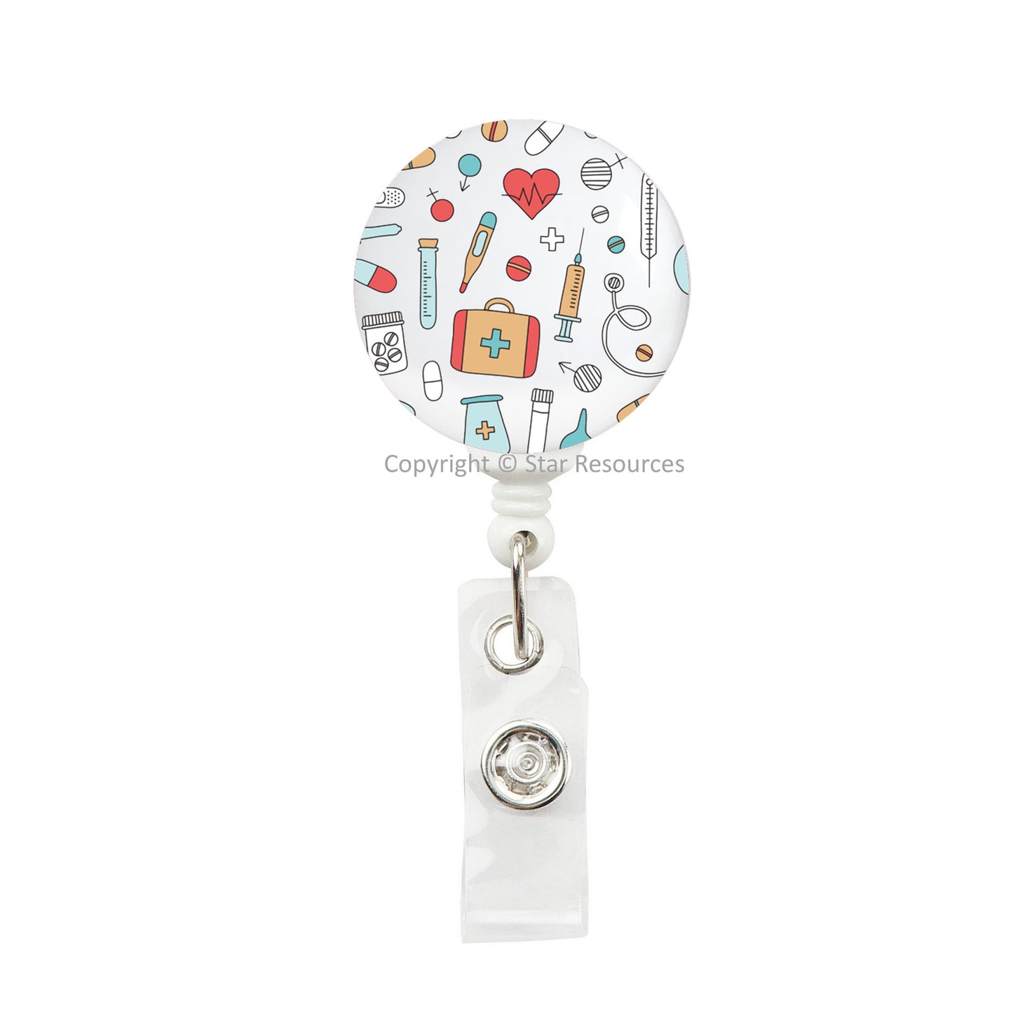 Medical Mosaic ID Badge Reel Card Or Key Holder - Gift