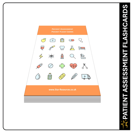 Adult Patient Assessment Revision Flash Cards - Paramedic, Nurses, Student, Medic, ECA, Community First Responder