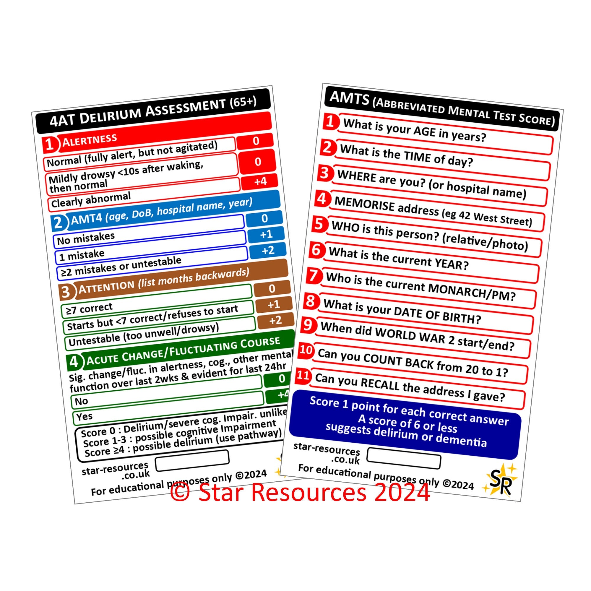 4AT Delirium ATMS ID Badge Card - Pocket Paramedic Flashcard | Pocket ...