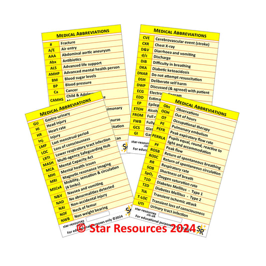 Medical Abbreviations ID Badge CardS Nurse Student Paramedic FREC Ambulance