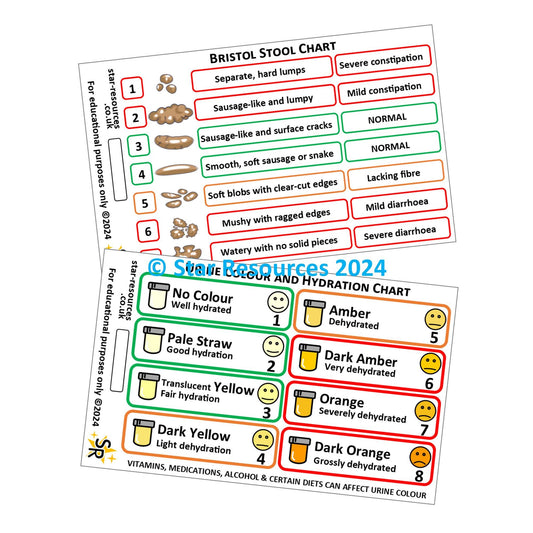 Bristol Stool and Urine Colour Charts ID Badge Card | Paramedic Flashcard | Nurse Student HCA