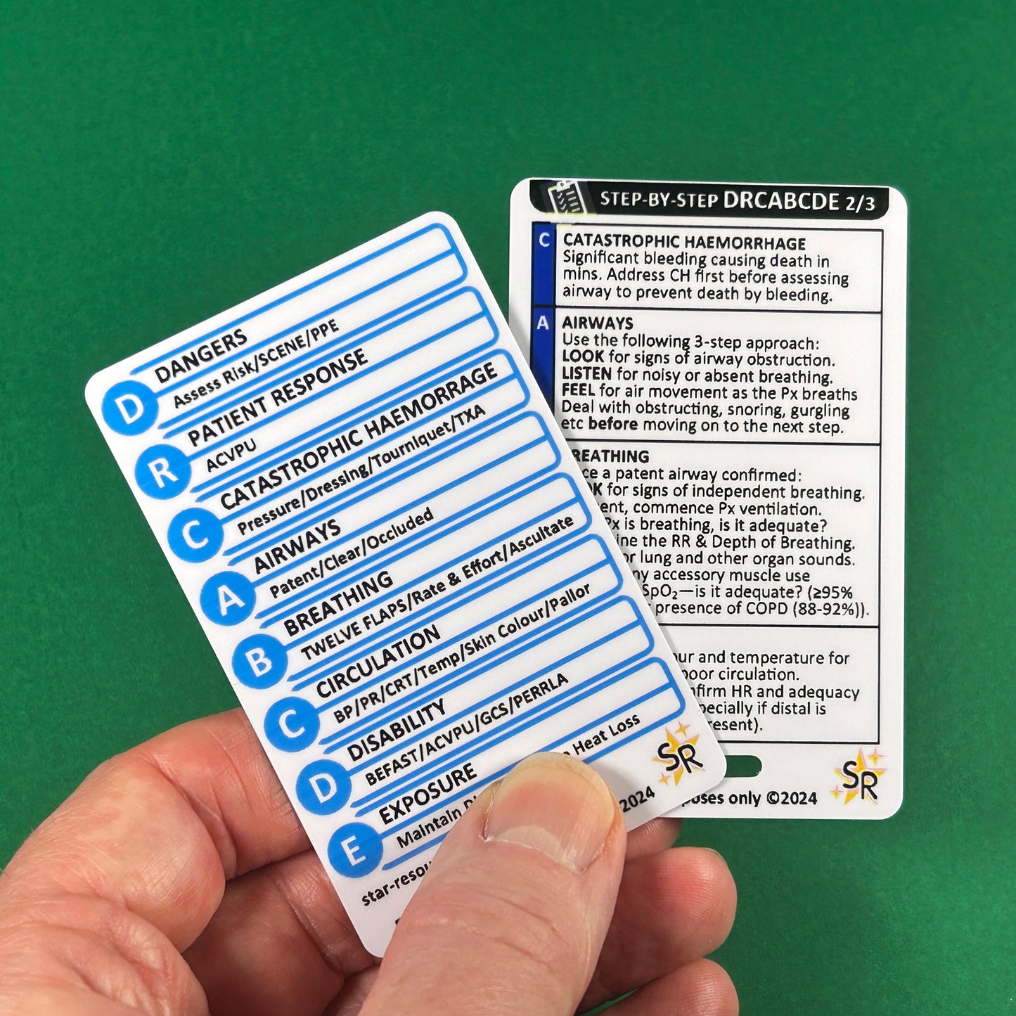 DRCABCDE Assessment Step-By-Step ID Badge Card | Pocket Paramedic Flashcard | Assessment Aid for Paramedics and Students