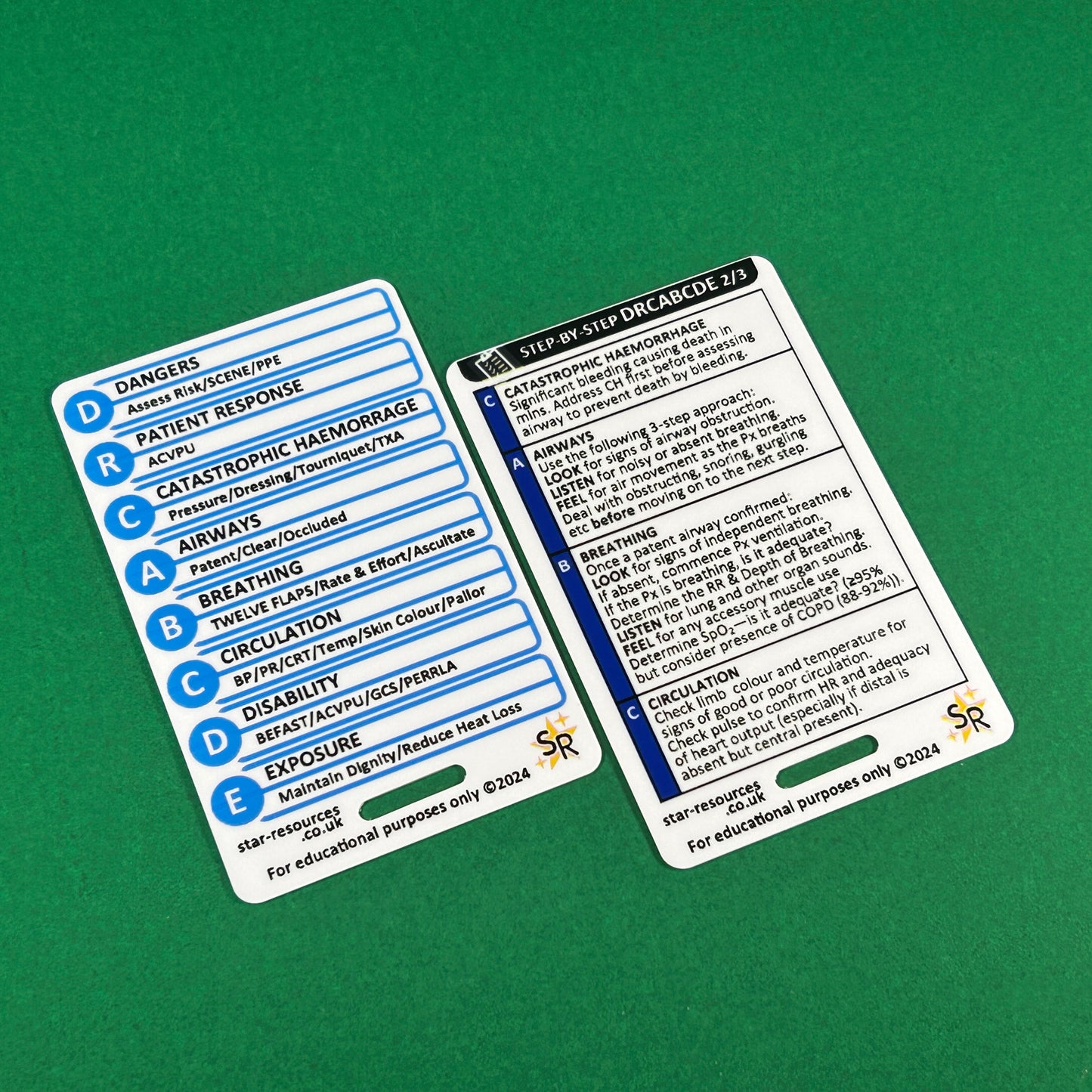 DRCABCDE Assessment Step-By-Step ID Badge Card | Pocket Paramedic Flashcard | Assessment Aid for Paramedics and Students