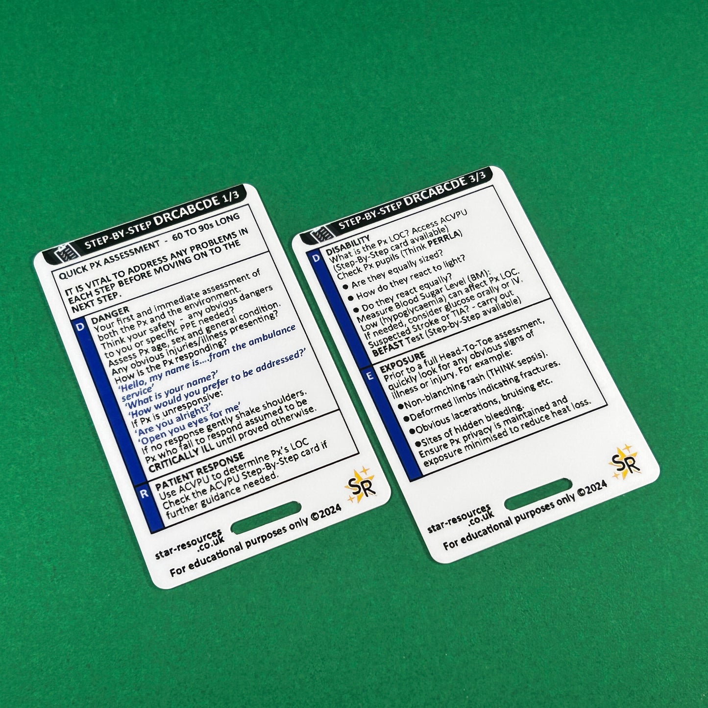 DRCABCDE Assessment Step-By-Step ID Badge Card | Pocket Paramedic Flashcard | Assessment Aid for Paramedics and Students