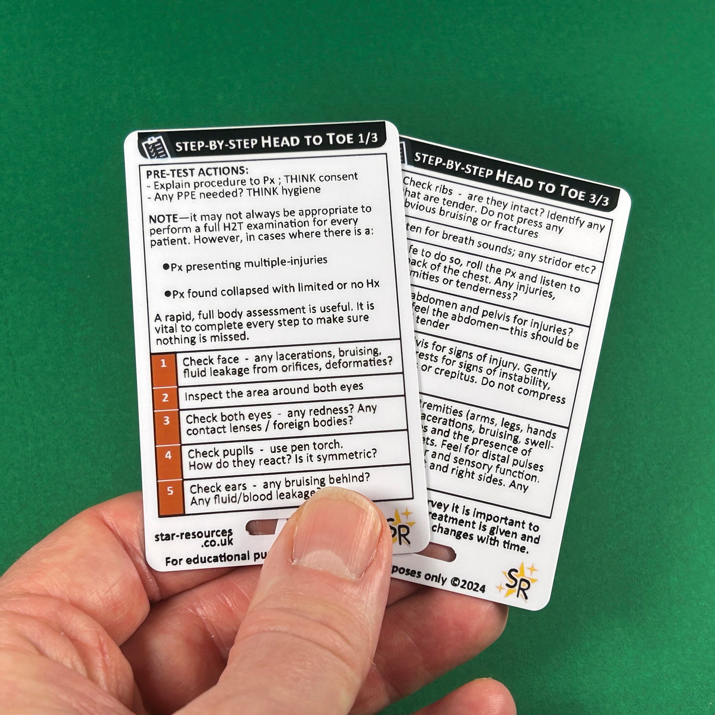 Secondary Survey Step-By-Step ID Badge Card | Pocket Paramedic Flashcard | Assessment Aid for Paramedics and Students