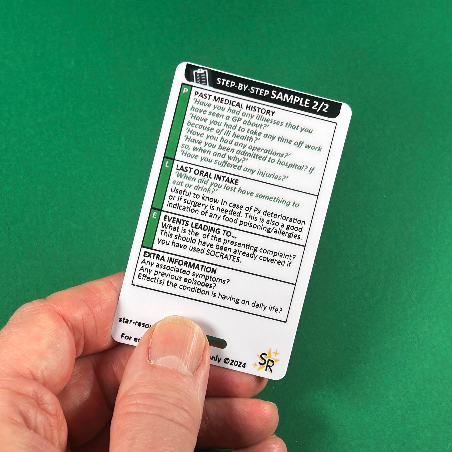 SAMPLE Step-By-Step ID Badge Card | Pocket Paramedic Flashcard | Assessment Aid for Paramedics and Students