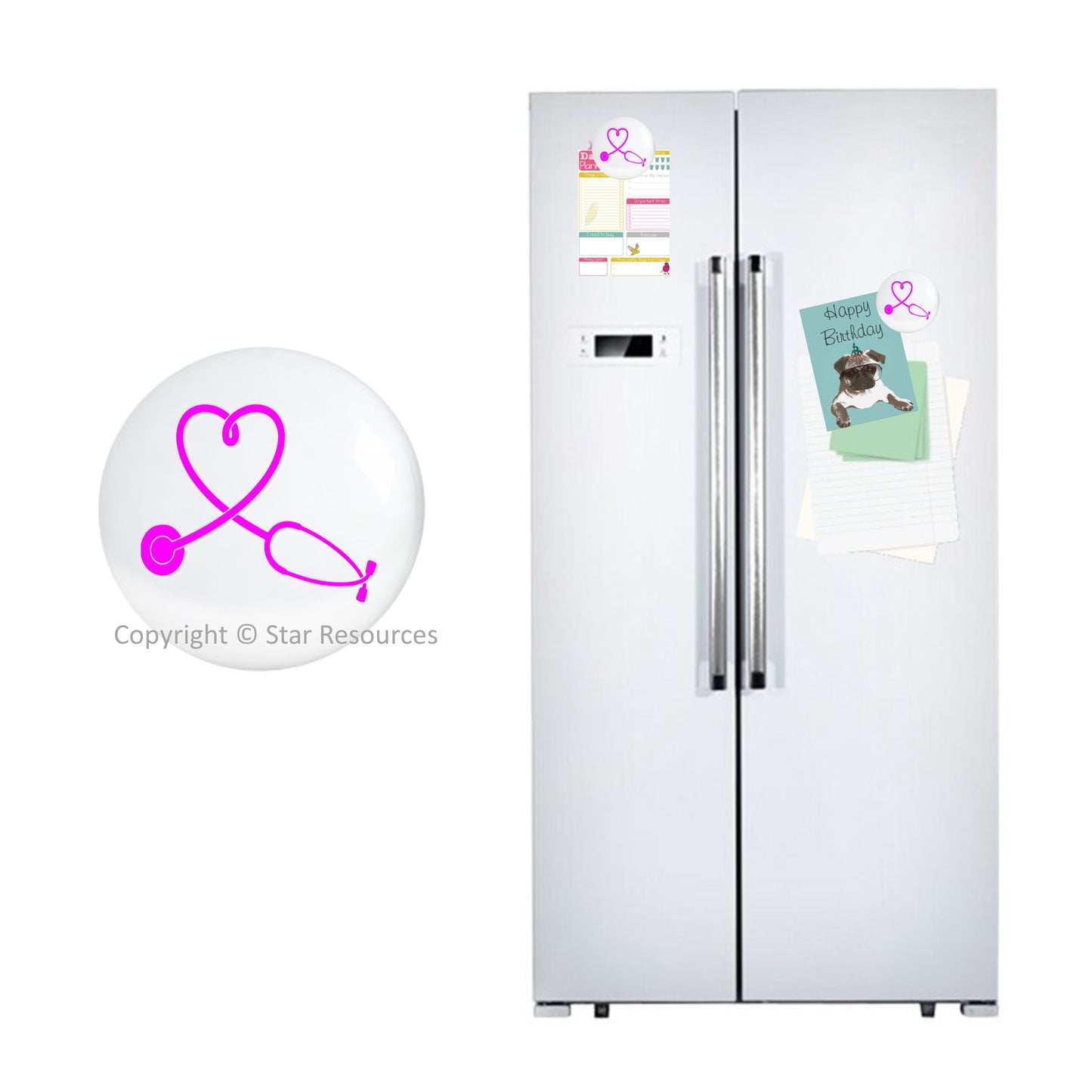 Pink Stethoscope Fridge Magnet - NHS Gift